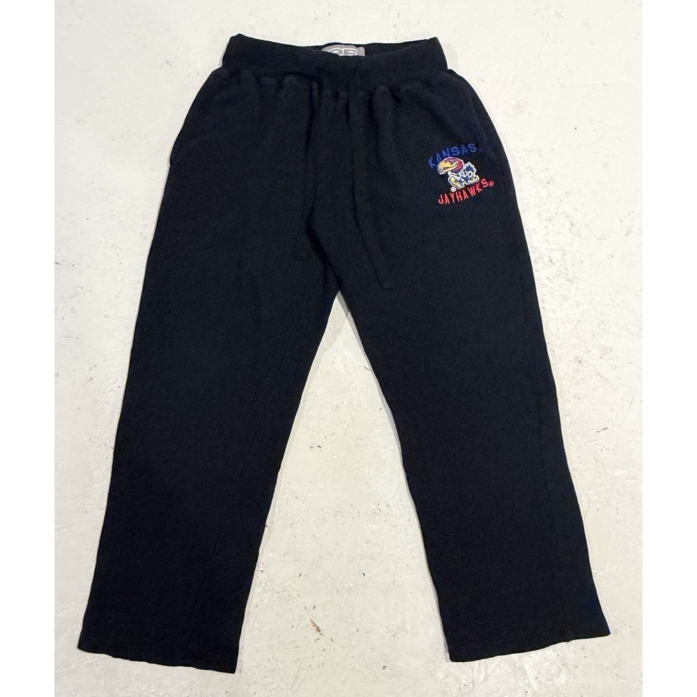Vintage E5 Kansas Jayhawks Sweatpants Mens Small Black Football College